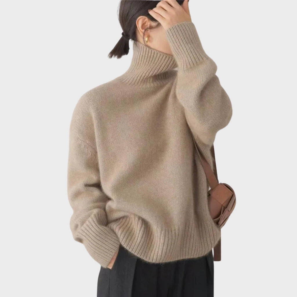 Jasira | Pull col roulé en cachemire pour femme – Pull d'hiver doux en maille