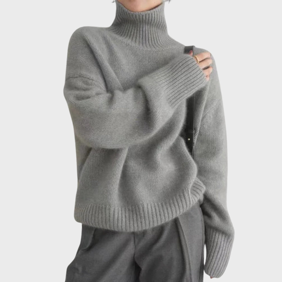 Jasira | Pull col roulé en cachemire pour femme – Pull d'hiver doux en maille