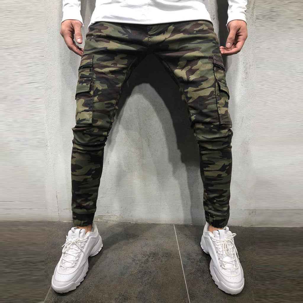 Veloran | Heren slim-fit camouflage cargobroeken – tactisch, geschikt voor werk en outdoor, met functionele zakken