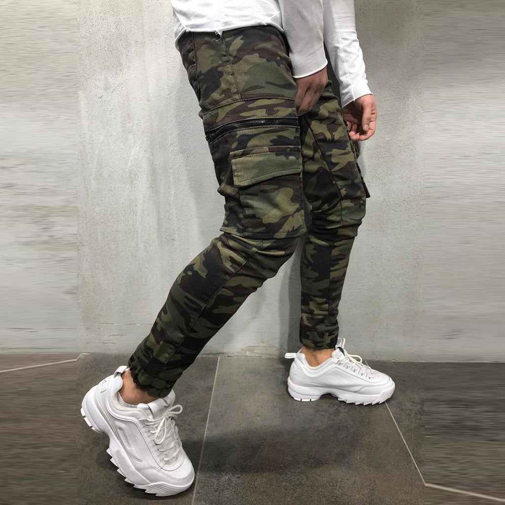 Veloran | Heren slim-fit camouflage cargobroeken – tactisch, geschikt voor werk en outdoor, met functionele zakken