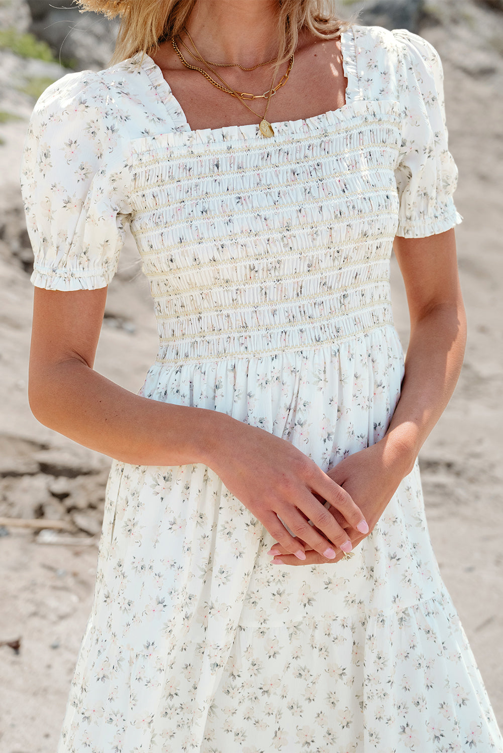 Wrenley | Dames Maxi Jurk met Gelaagde Ruches