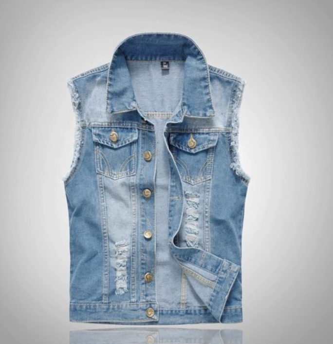 Veyric | Gilet en jean délavé pour homme – sans manches, style streetwear décontracté, veste légère et élégante