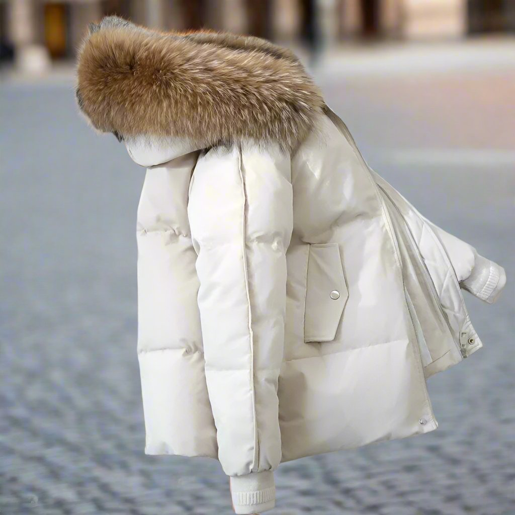 Nellissa | Manteau d'hiver à capuche et bordure en fausse fourrure, veste chaude et décontractée, vêtement d'extérieur pour temps froid