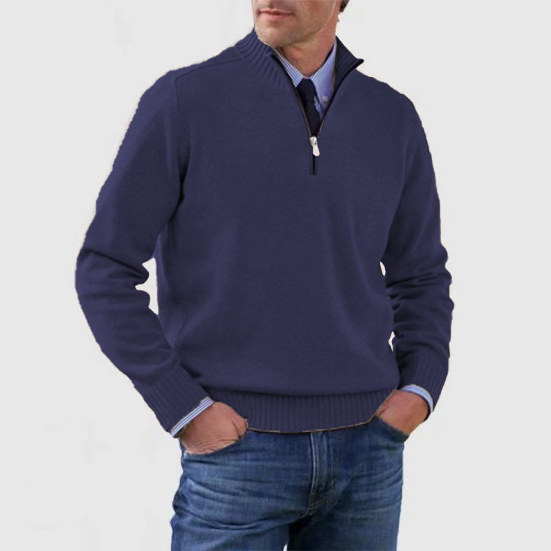 Erico | Heren trui met halve rits – Casual gebreide pullover, lange mouwen, ademend, comfortabel