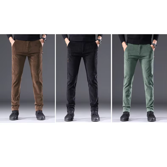 Cirel | Pantalon homme en velours côtelé chaud avec doublure polaire - Pantalon d'hiver décontracté, doux et confortable