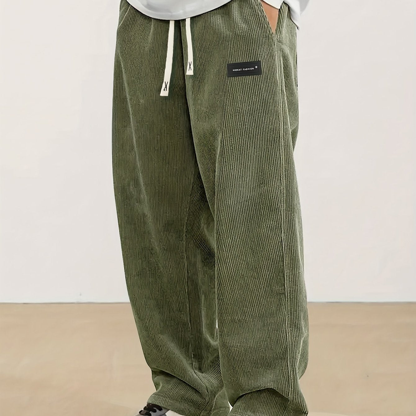 Corvian | Heren Corduroy Broek met Trekkoord – Rechte Casual Sweatpants voor Lente & Herfst