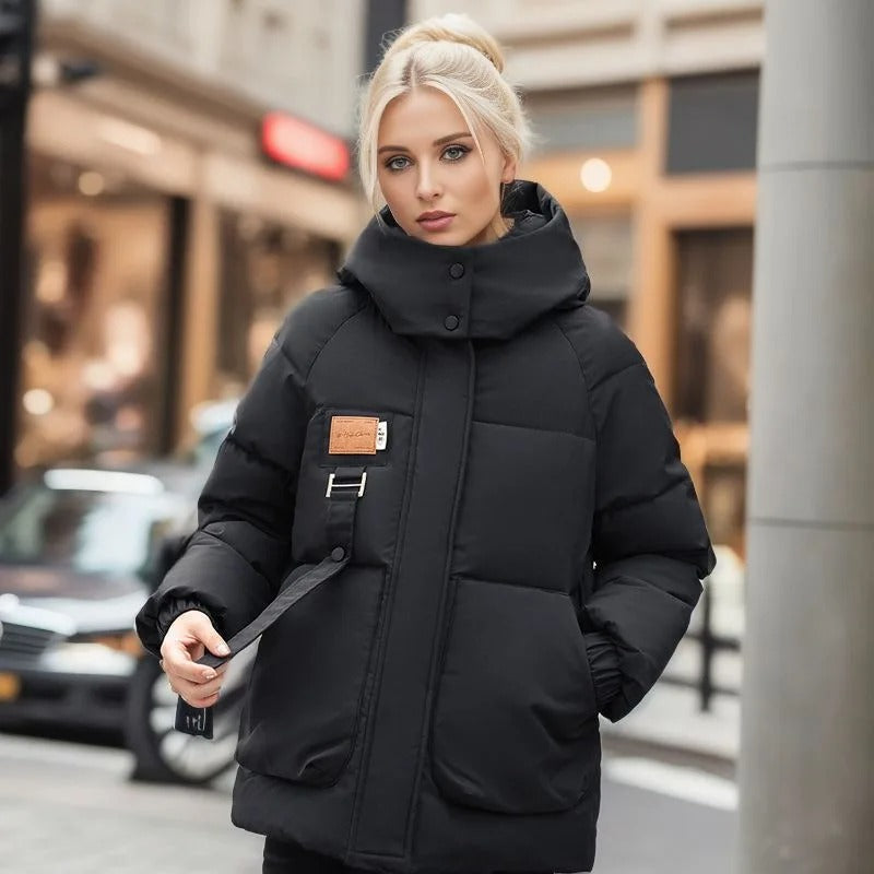 Delwyn | Doudoune imperméable et coupe-vent – ​​Veste d'hiver imperméable et coupe-vent avec capuche et isolation