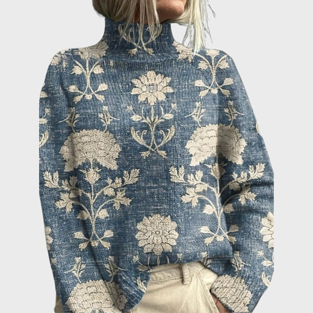 Vanyara | Strickpullover mit Rollkragen und Tiermuster – Bequemer Herbstpullover für Damen