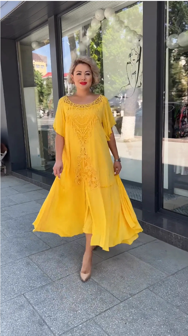 Fylia | Klassieke zomerjurk voor dames – comfortabele lichtgewicht casual midi-jurk