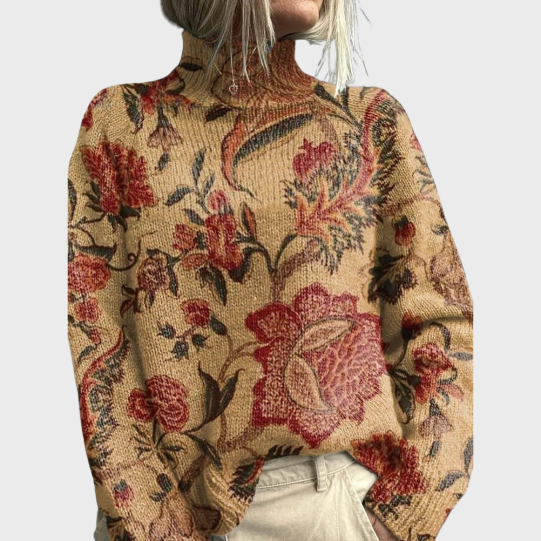 Vanyara | Strickpullover mit Rollkragen und Tiermuster – Bequemer Herbstpullover für Damen