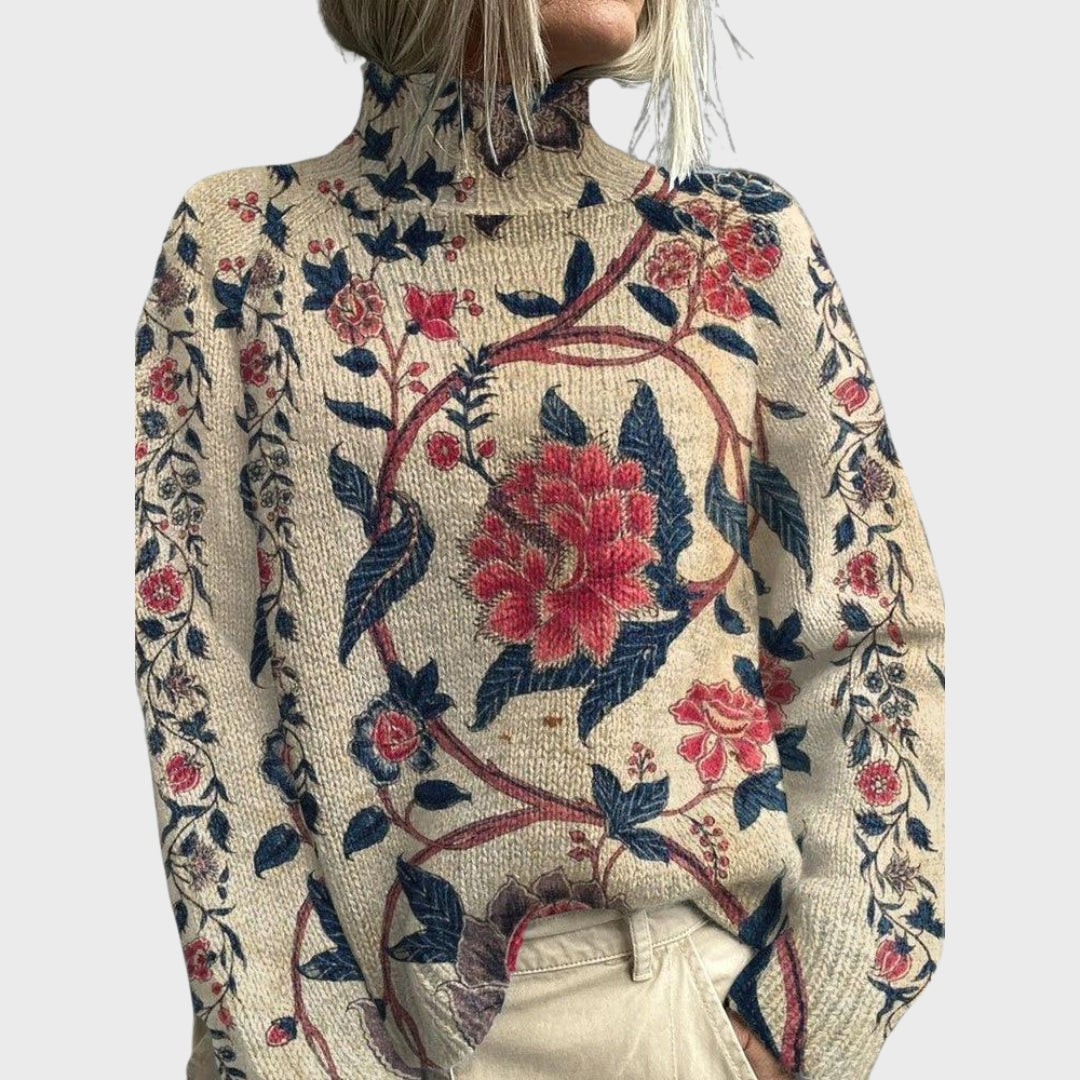 Vanyara | Strickpullover mit Rollkragen und Tiermuster – Bequemer Herbstpullover für Damen