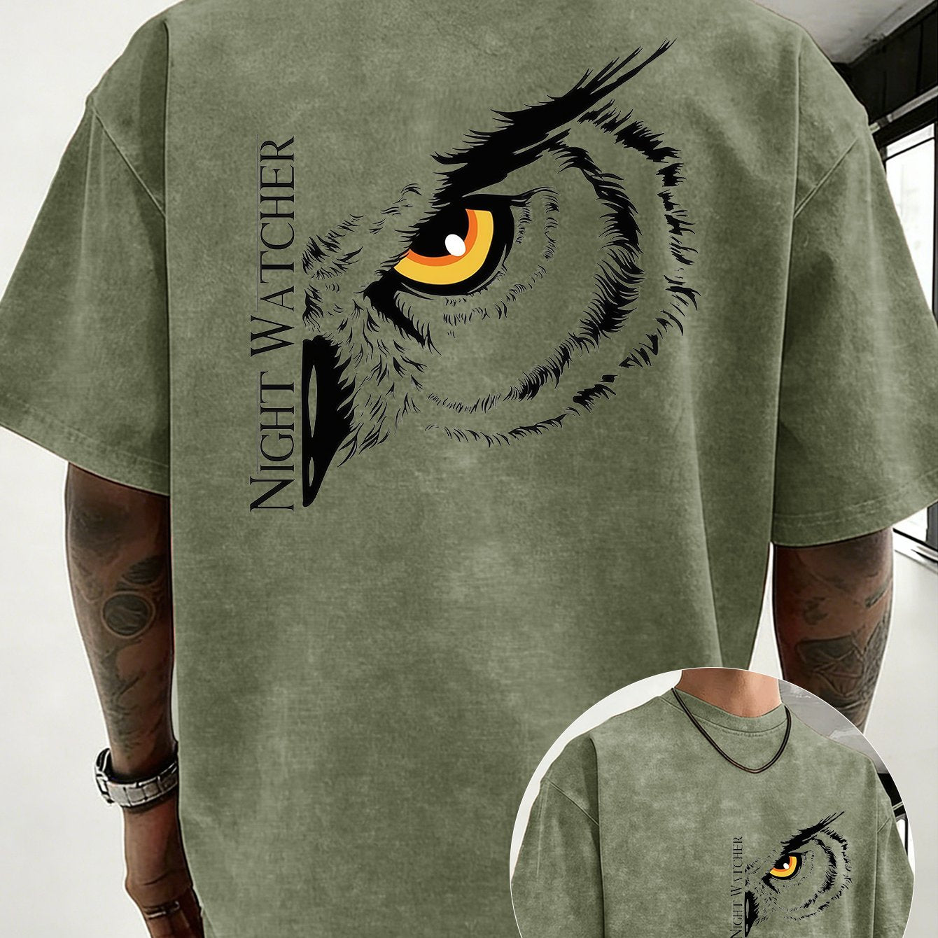 Alrican | Vintage oversized T-shirt van zwaar katoen, gewassen, losse pasvorm