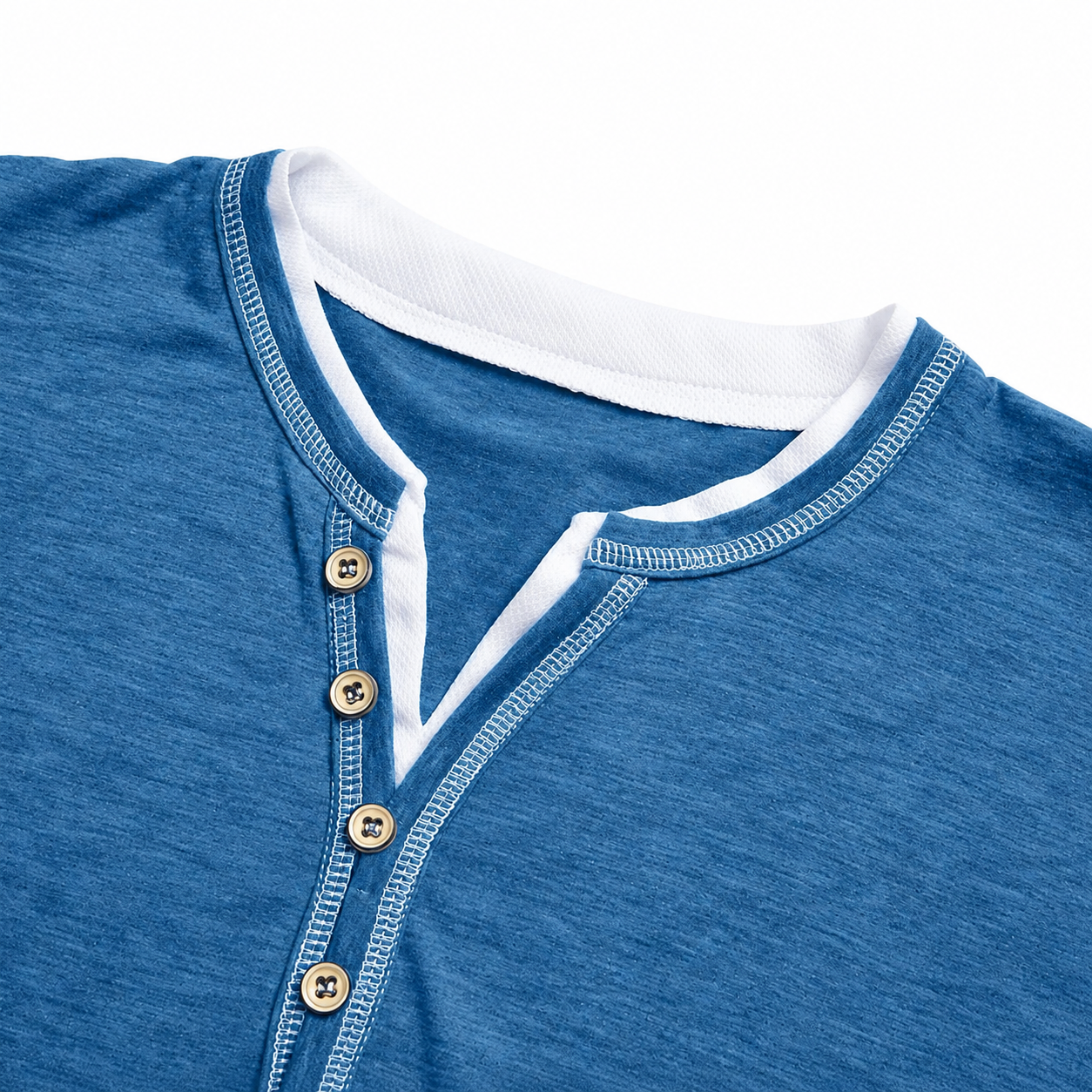 Tyvren | Heren Henley T-shirt – Korte Mouwen, Ademend Casual Zomer T-shirt met Knoopsluiting bij de Hals