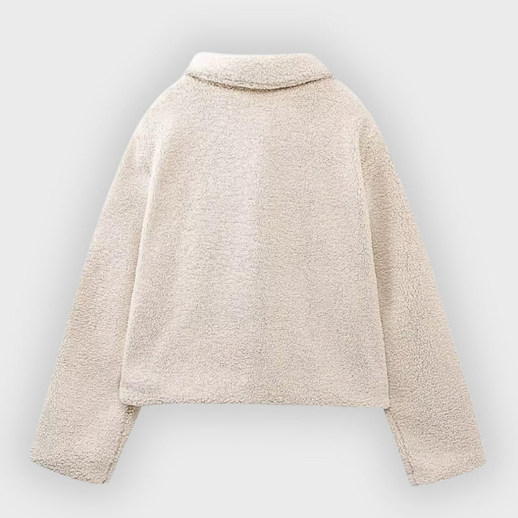 Ryvella | Veste polaire courte pour femme – Veste streetwear chaude avec fermeture éclair