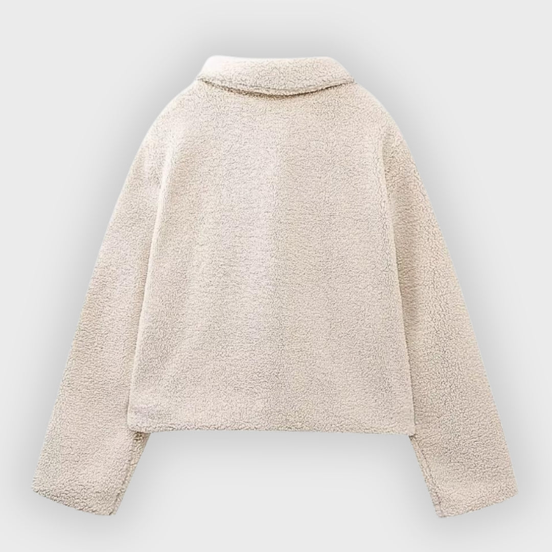 Ryvella | Veste polaire courte pour femme – Veste streetwear chaude avec fermeture éclair
