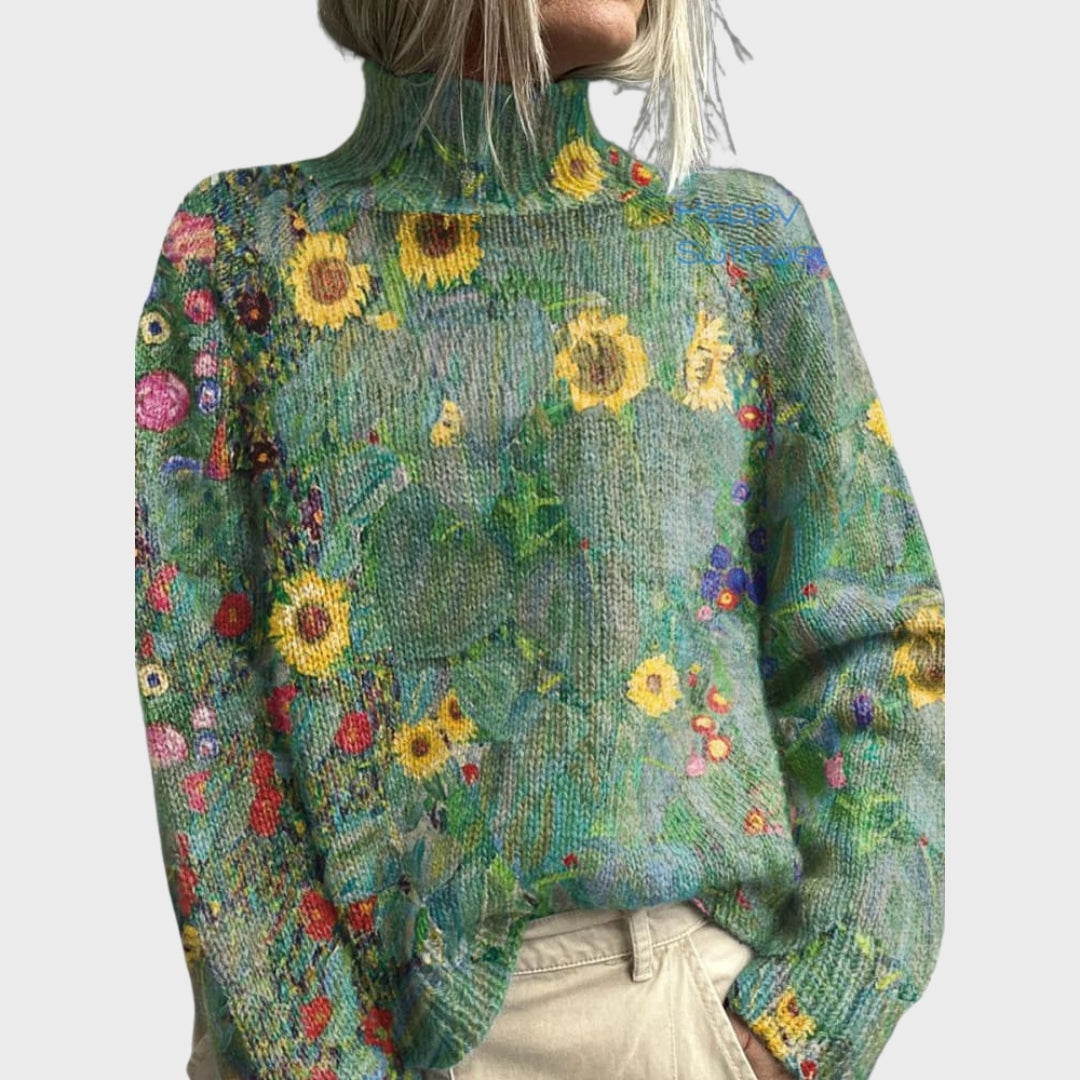 Vanyara | Strickpullover mit Rollkragen und Tiermuster – Bequemer Herbstpullover für Damen