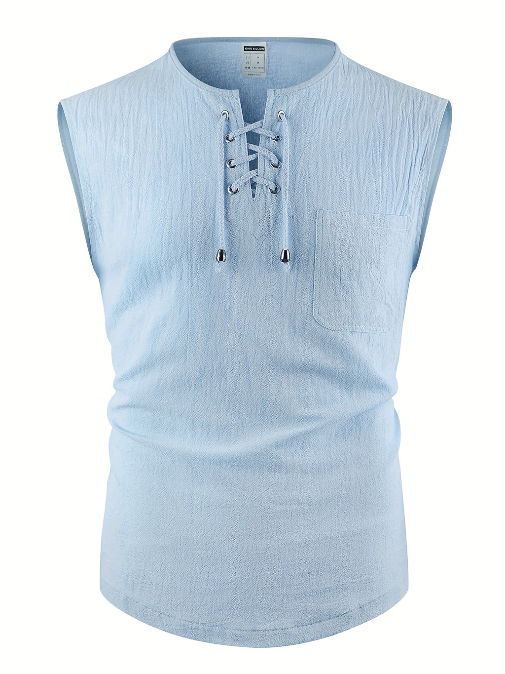 Morten | Ärmelloses Herren-Tanktop aus Baumwoll-Leinen-Mischgewebe mit V-Ausschnitt – Leichtes Sommer-T-Shirt