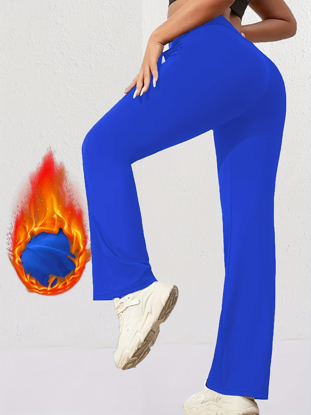Birkita | Hoge taille, fleece gevoerde dikke winterlegging, zacht, rekbaar, warm, uitlopende pasvorm en zakken