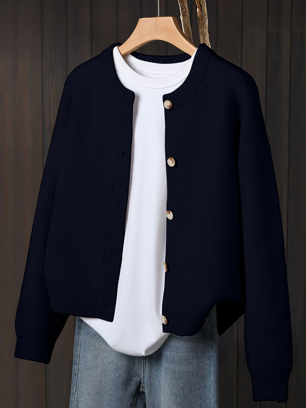 Myrrhith | Cardigan classique pour femme – Pull doux à manches longues et fermeture boutonnée, idéal pour l'automne/hiver