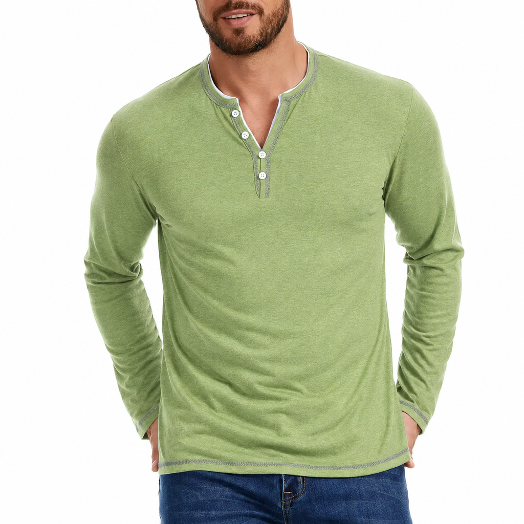 Azren | Herenoverhemd met lange mouwen en knopen, casual slim fit