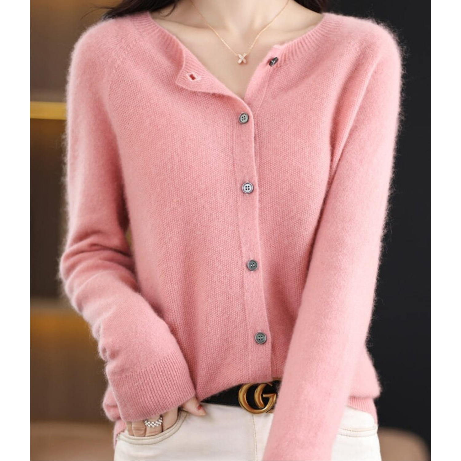 Marenne | Damen-Cardigan aus Kaschmir und Merinowolle, weicher Strickpullover, leichte Schicht