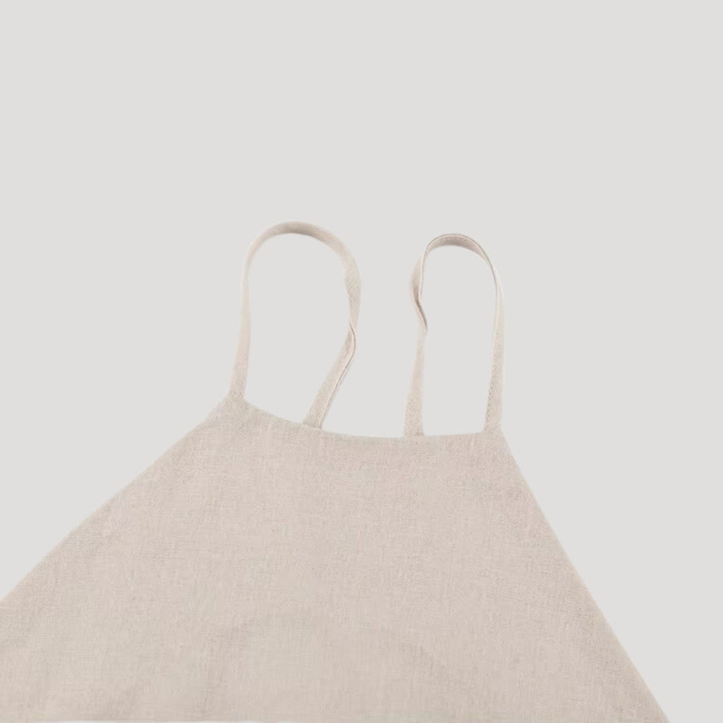 Helina | Mini-jurk met halternek voor dames – Mouwloze, zomerse, casual outfit van linnen