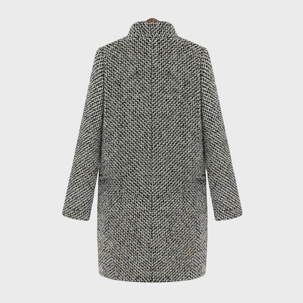 Pyrrha | Manteau en laine pied-de-poule – Élégant manteau d'automne à manches longues pour femme