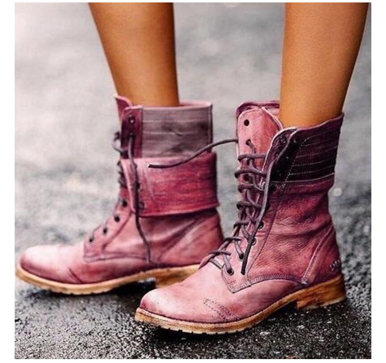 Loftelle | Bottines à lacets pour femmes - Style urbain classique, semelle haute, design combat