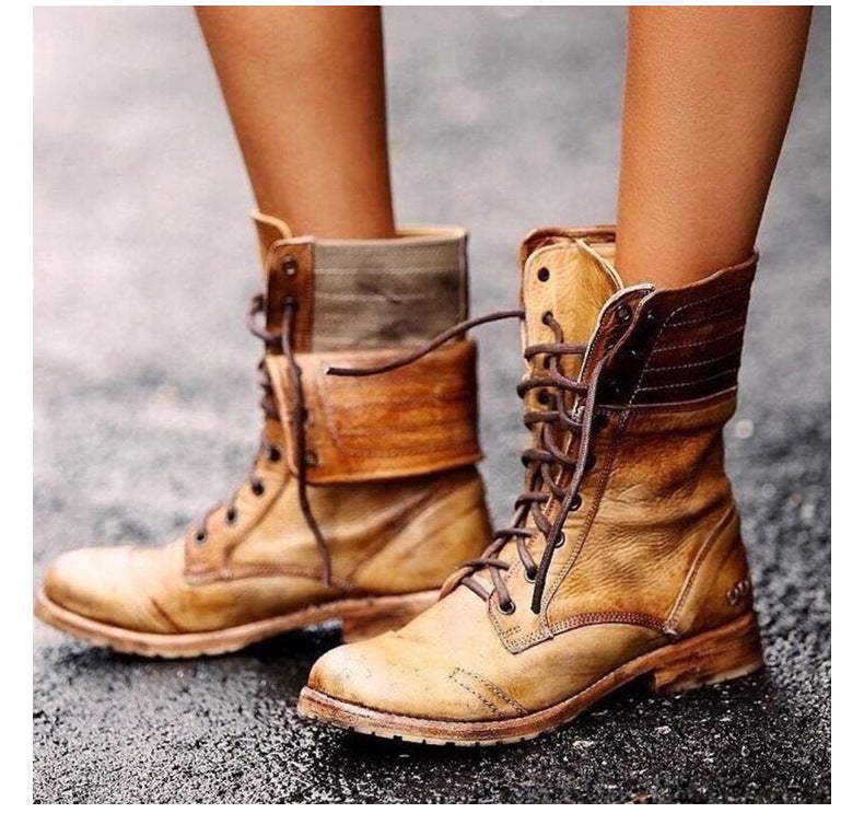 Loftelle | Bottines à lacets pour femmes - Style urbain classique, semelle haute, design combat