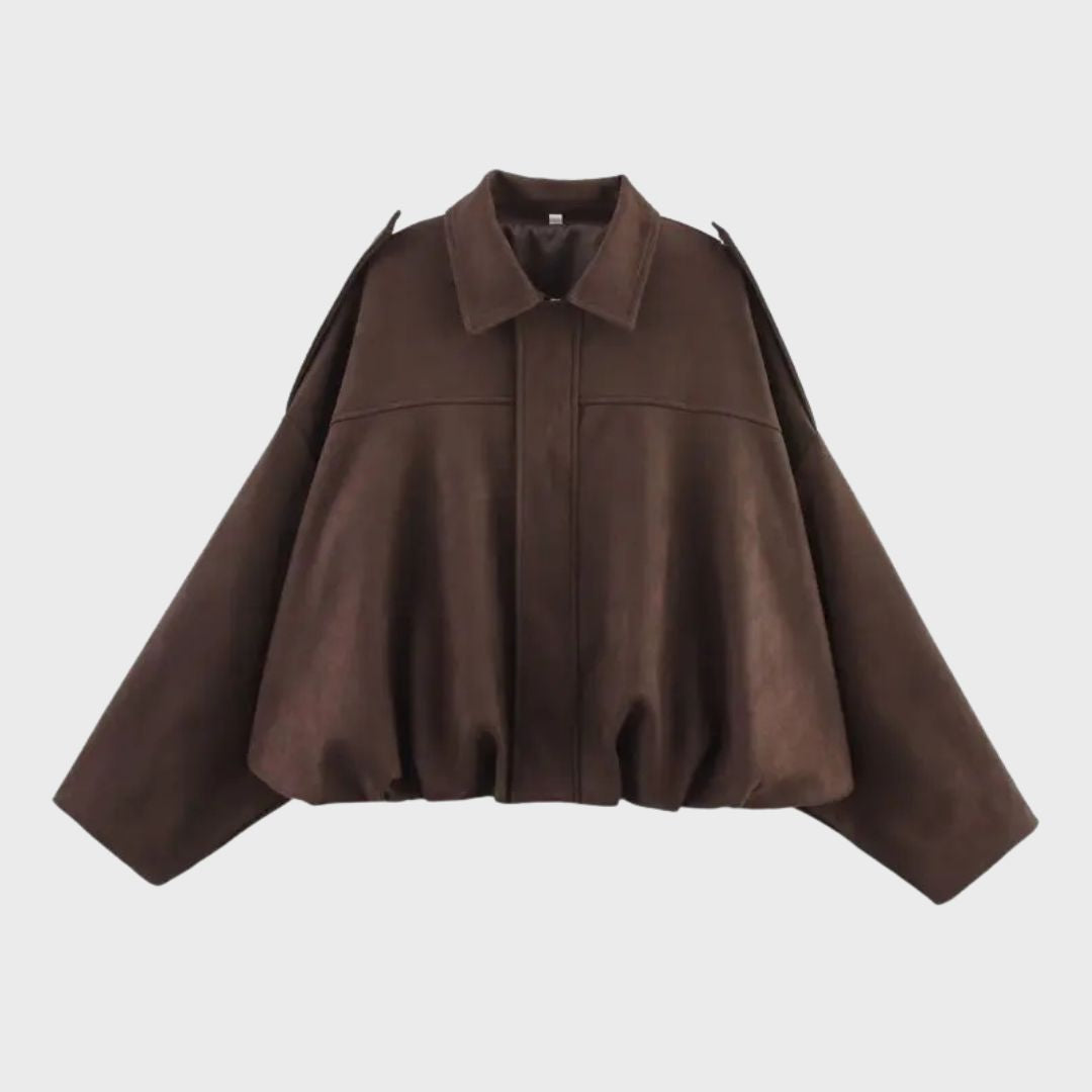 Aeloria | Oversized leren jas van suède voor dames