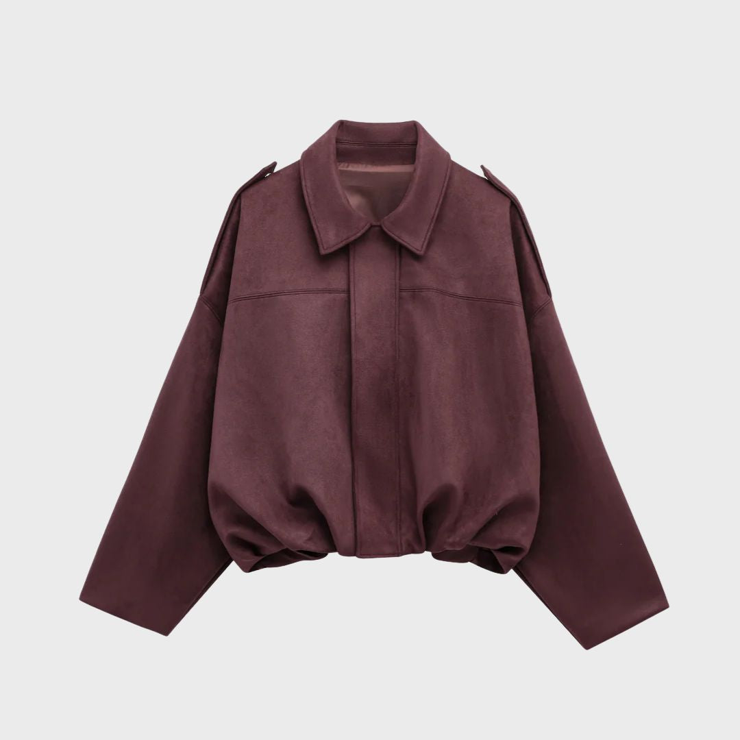 Aeloria | Oversized leren jas van suède voor dames