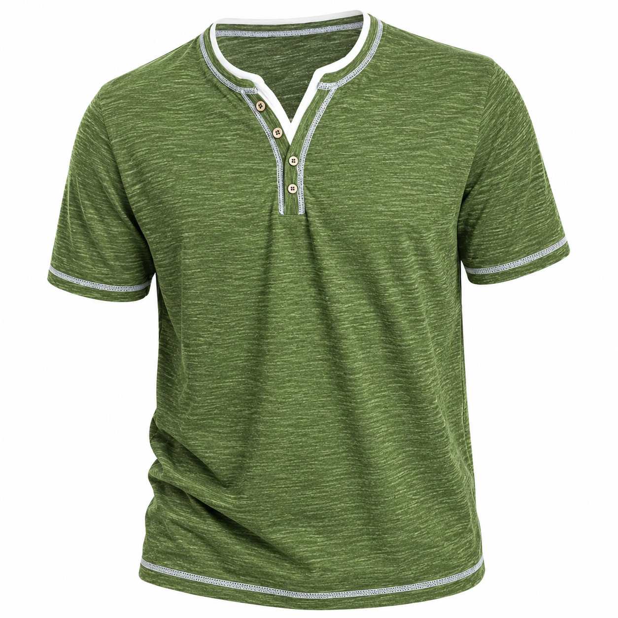 Tyvren | Heren Henley T-shirt – Korte Mouwen, Ademend Casual Zomer T-shirt met Knoopsluiting bij de Hals