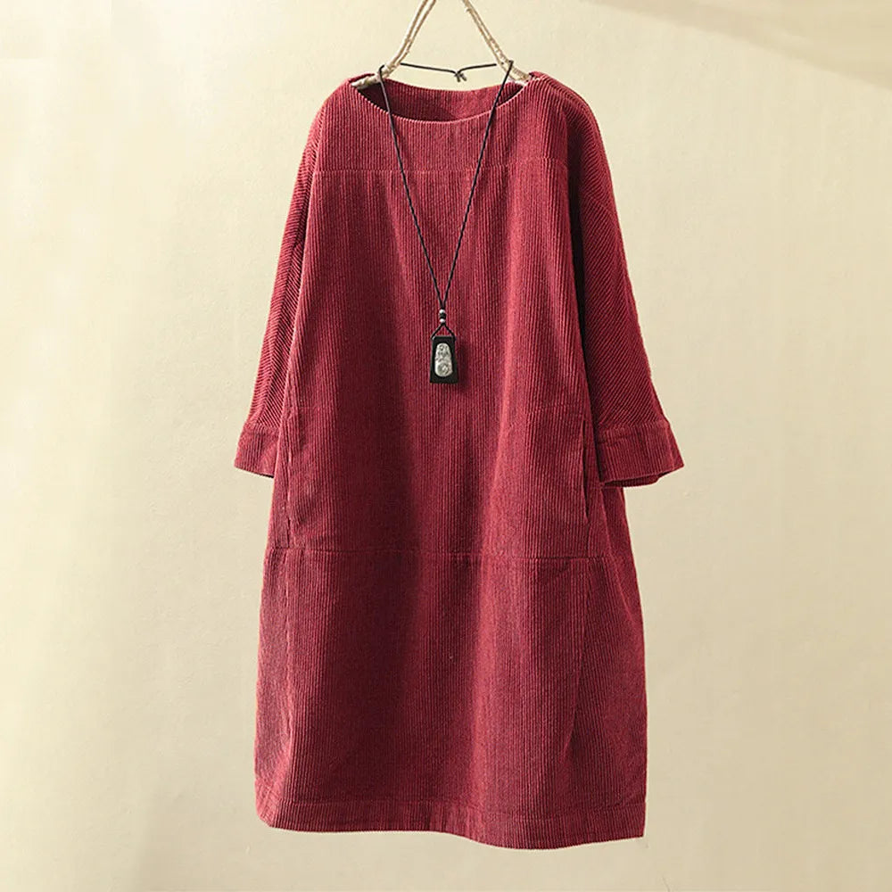 Laine | Elegante retrojurk voor dames – Casual-chique midi-jurk in vintage-stijl
