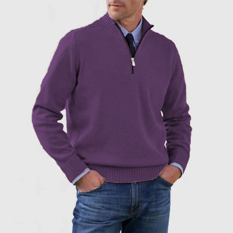 Erico | Heren trui met halve rits – Casual gebreide pullover, lange mouwen, ademend, comfortabel