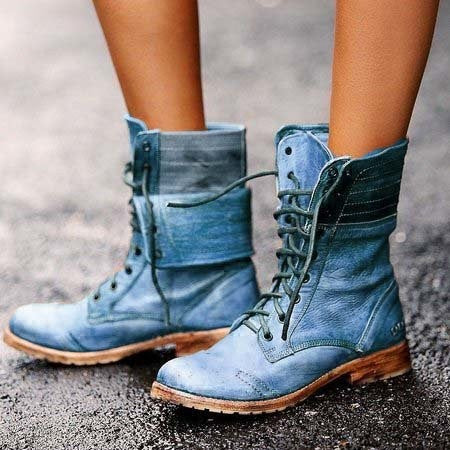 Loftelle | Bottines à lacets pour femmes - Style urbain classique, semelle haute, design combat