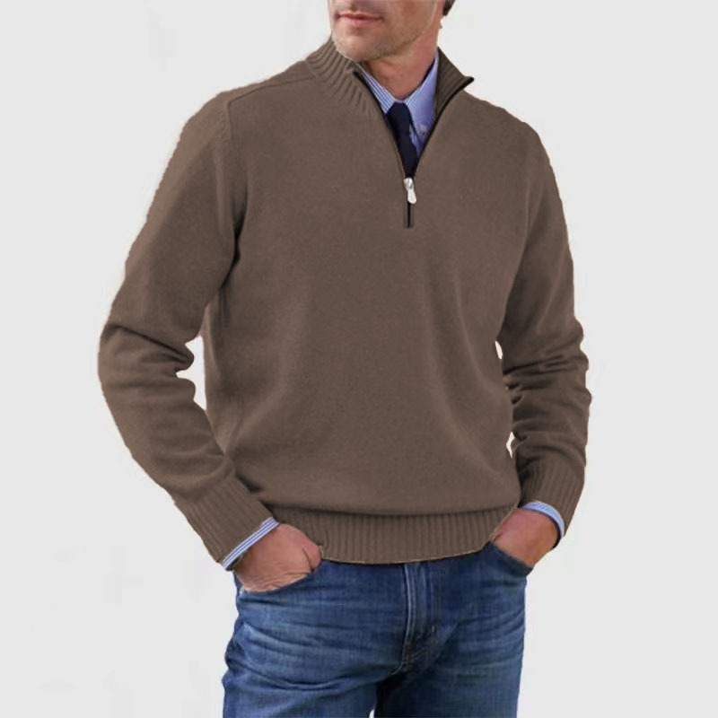 Erico | Heren trui met halve rits – Casual gebreide pullover, lange mouwen, ademend, comfortabel