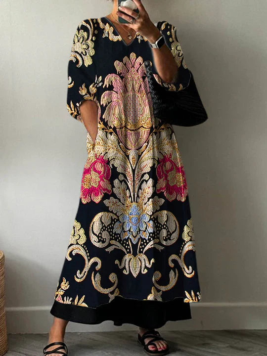 Valesirae | Elegante maxi-jurk met print voor dames – Luchtige, soepel vallende zomerjurk
