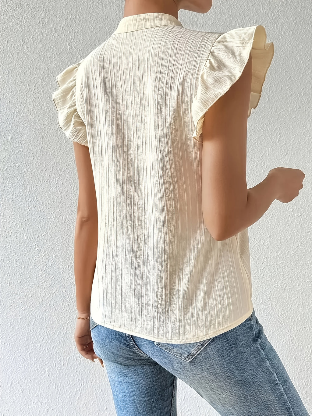 Ondine | Damesblouse met gerimpelde revers – Elegant overhemd in patchworkstijl