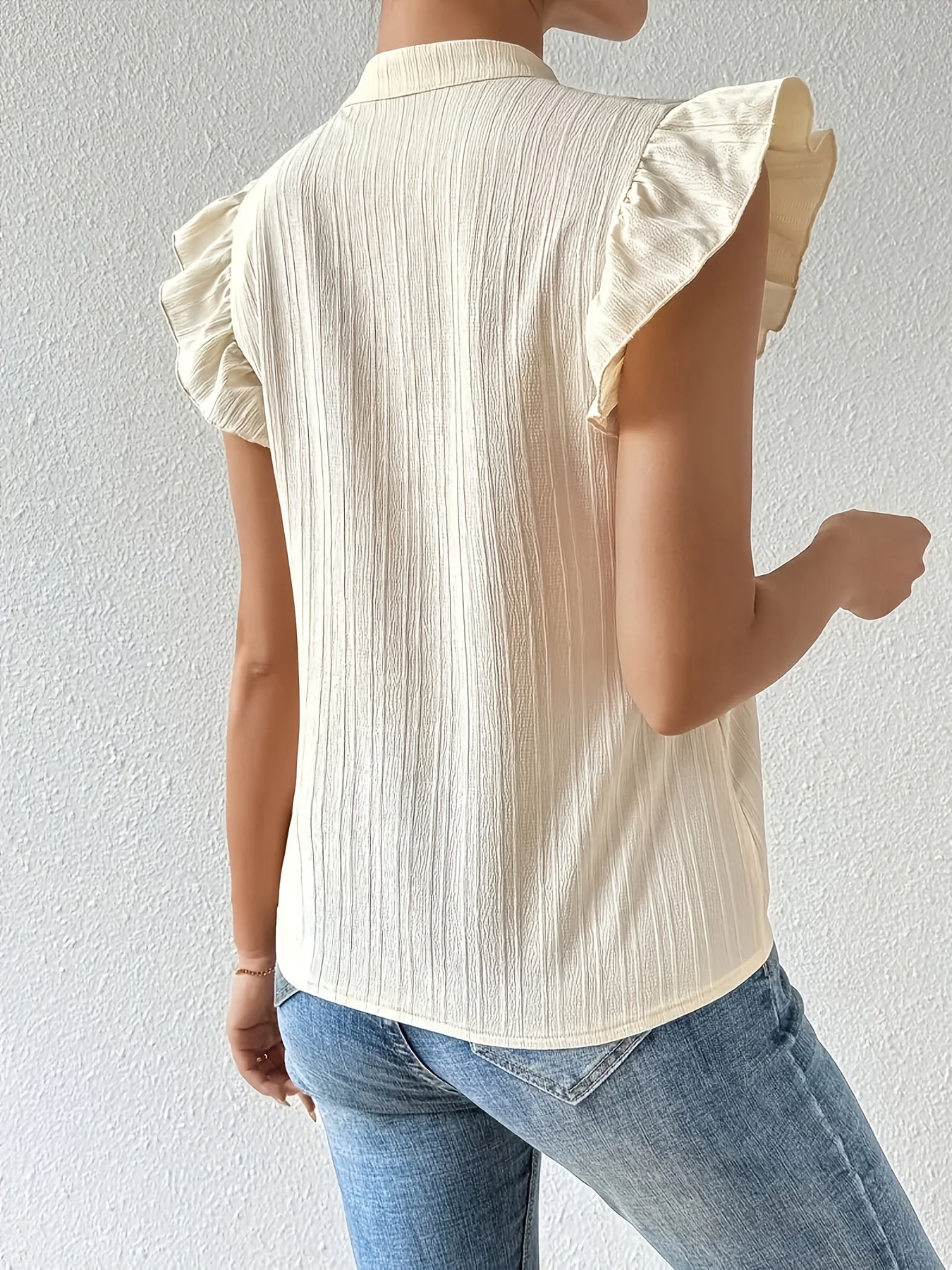 Ondine | Damesblouse met gerimpelde revers – Elegant overhemd in patchworkstijl