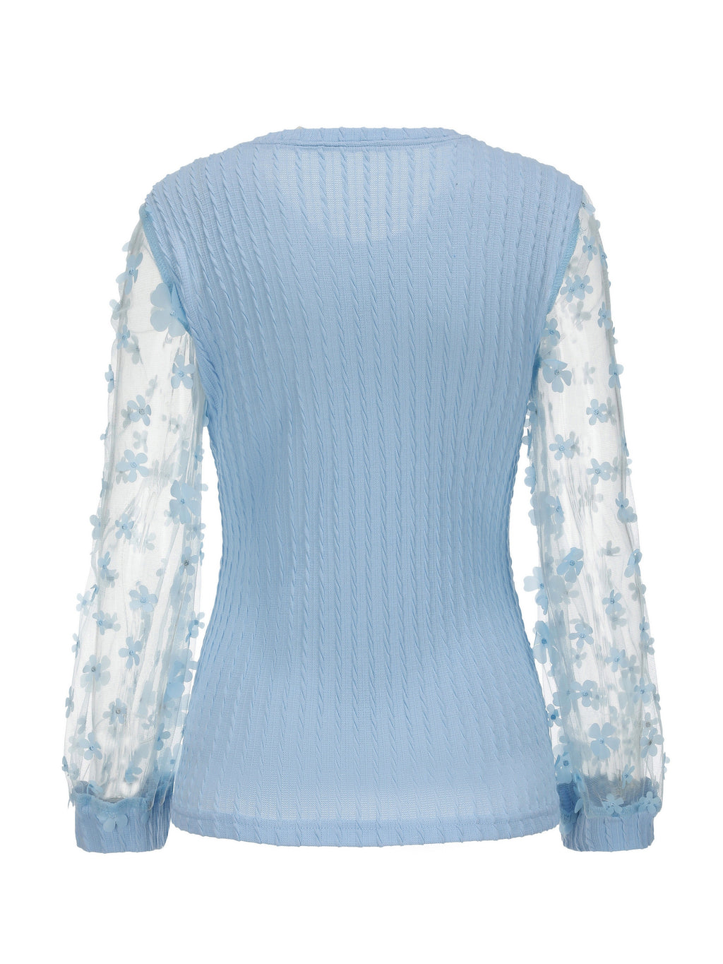 Hyselle | Dames Top met Textuur en Ronde Hals – Elegante Blouse met Mesh-Details