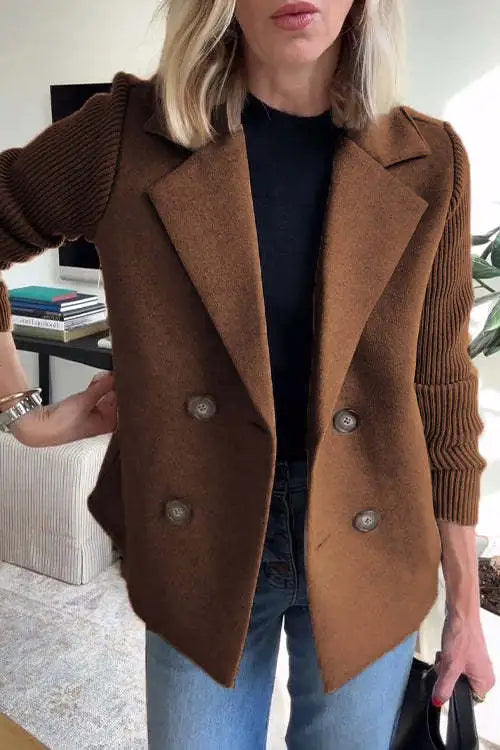 Vaela | Lässiger Damenblazer mit Strickärmeln – Leichte, stylische Jacke