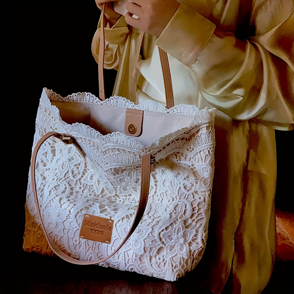 EthereaBag | Elegante witte kanten schoudertas voor vrouwen