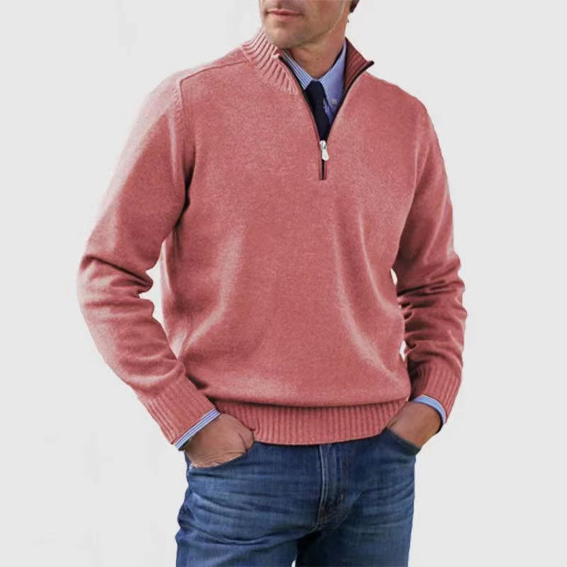 Erico | Heren trui met halve rits – Casual gebreide pullover, lange mouwen, ademend, comfortabel