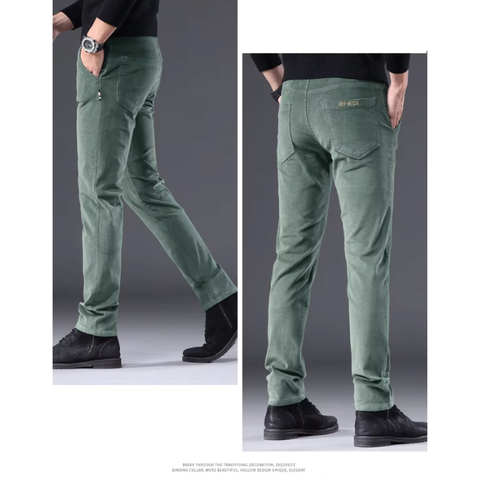 Cirel | Pantalon homme en velours côtelé chaud avec doublure polaire - Pantalon d'hiver décontracté, doux et confortable