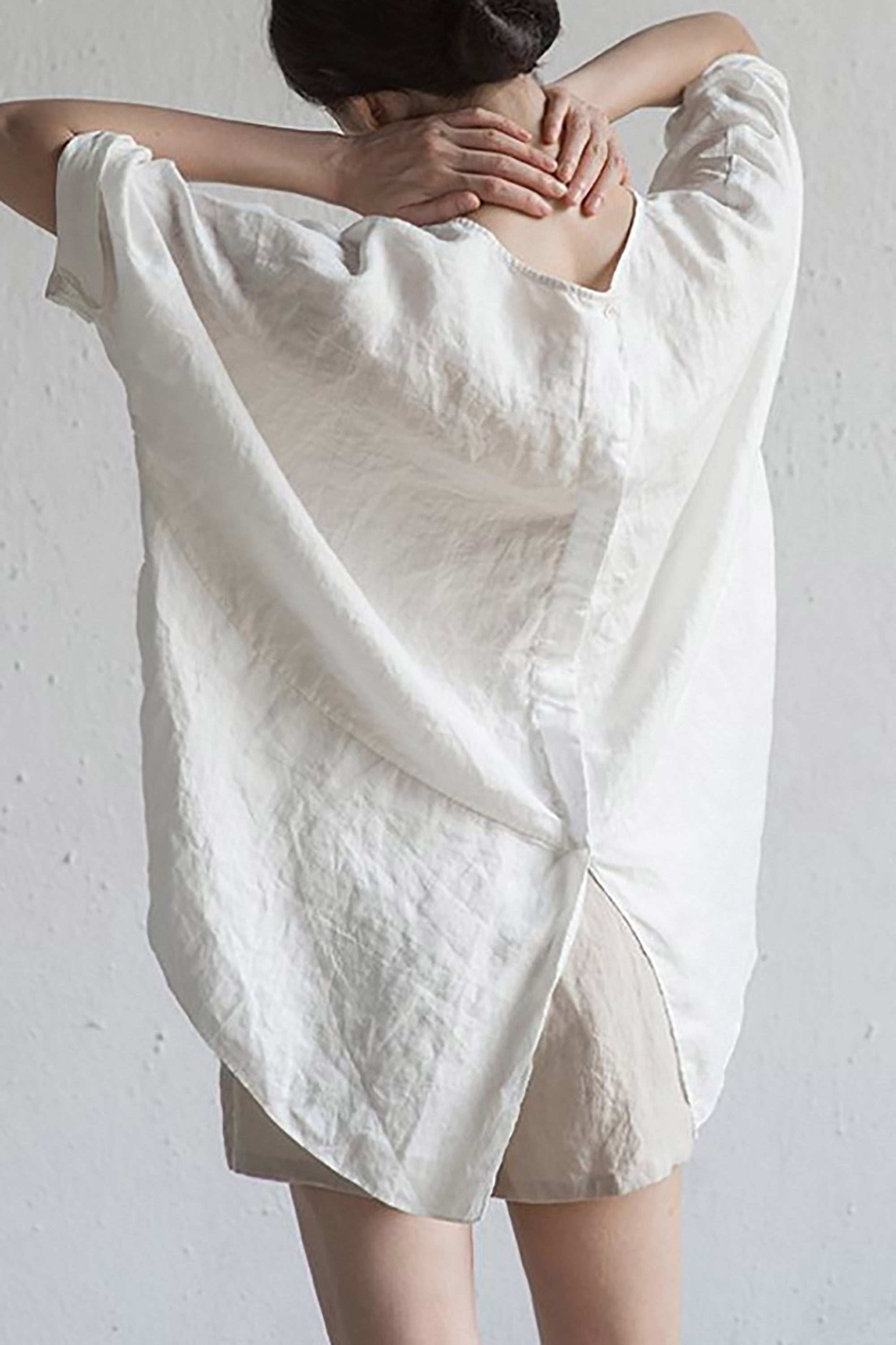 Verina | Losse linnen damesblouse - Ademende, halflange mouwen, lichtgewicht top