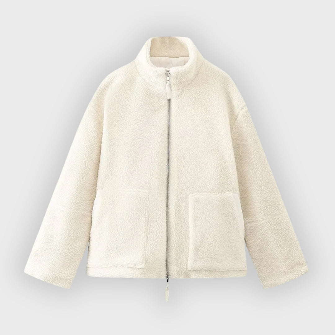 Chantal | Veste polaire oversize, col montant, manteau d'hiver chaud et confortable