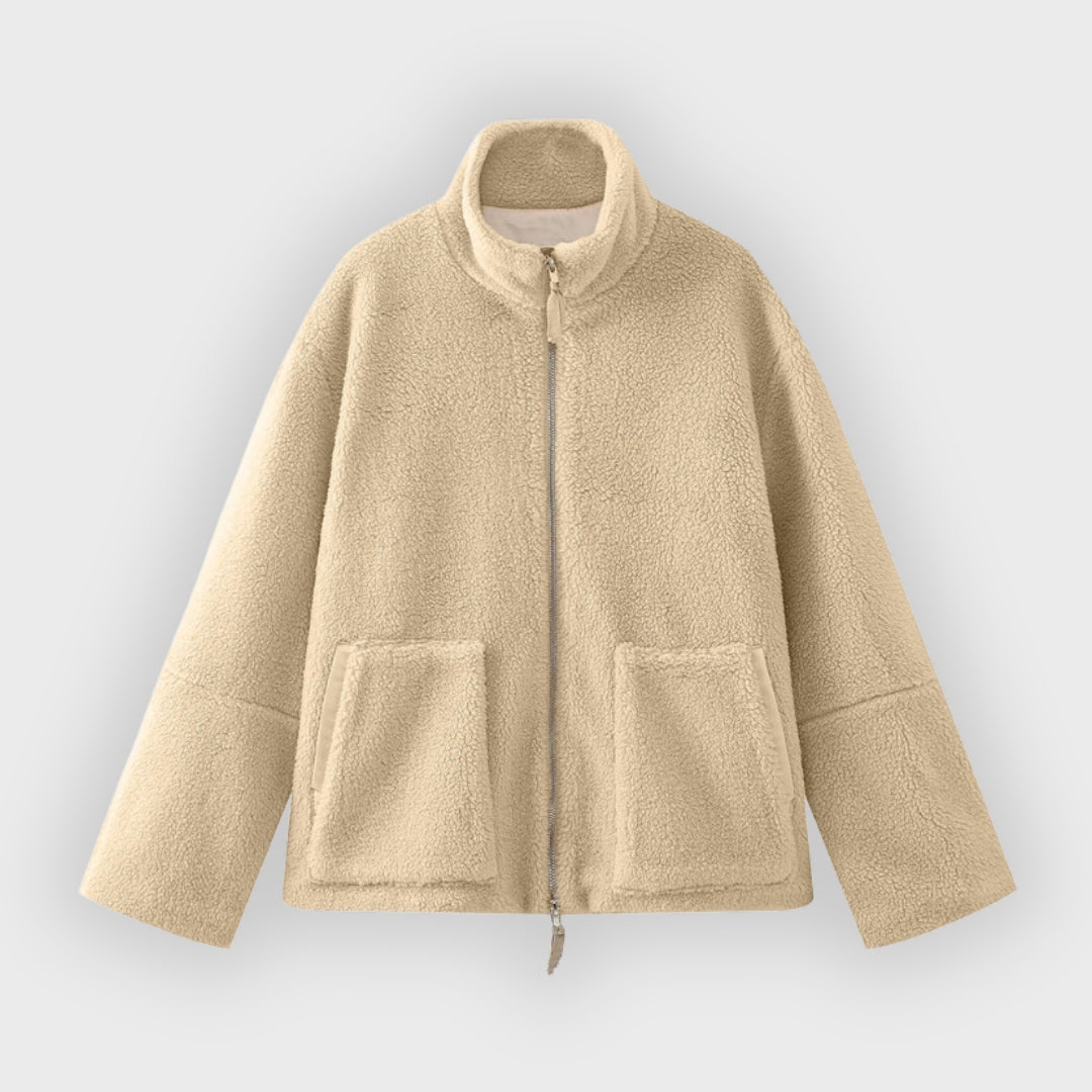 Chantal | Veste polaire oversize, col montant, manteau d'hiver chaud et confortable