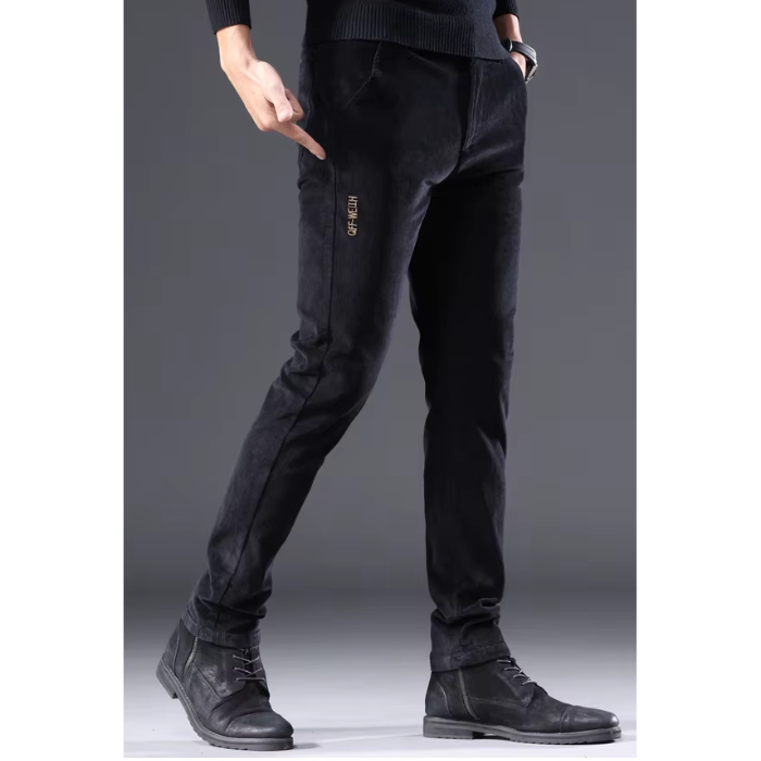 Cirel | Pantalon homme en velours côtelé chaud avec doublure polaire - Pantalon d'hiver décontracté, doux et confortable