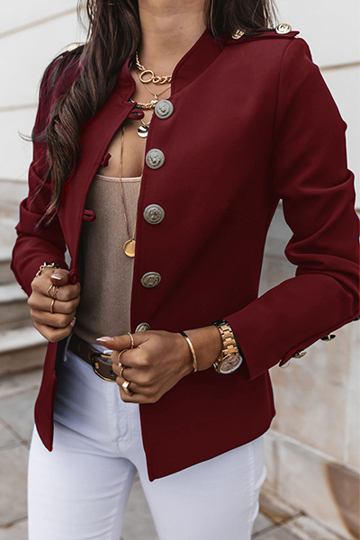 Alma | Elegante Damenblazerjacke mit Stehkragen und edlen Knöpfen – Lässige Oberbekleidung 