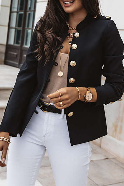Alma | Elegante Damenblazerjacke mit Stehkragen und edlen Knöpfen – Lässige Oberbekleidung 